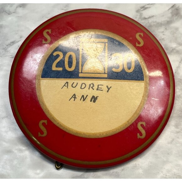 Vintage 1930s 4S Logo Name Badge Pin St Louis Button Co 20 30 Hourglass SSSS - Picture 4 of 6